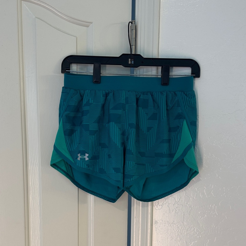 Under Armour Women's Teal and Green Athletic Shorts